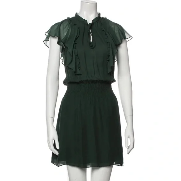 Parker | Dresses | Parker Mock Neck Mini Dress In Dark Green | Poshmark